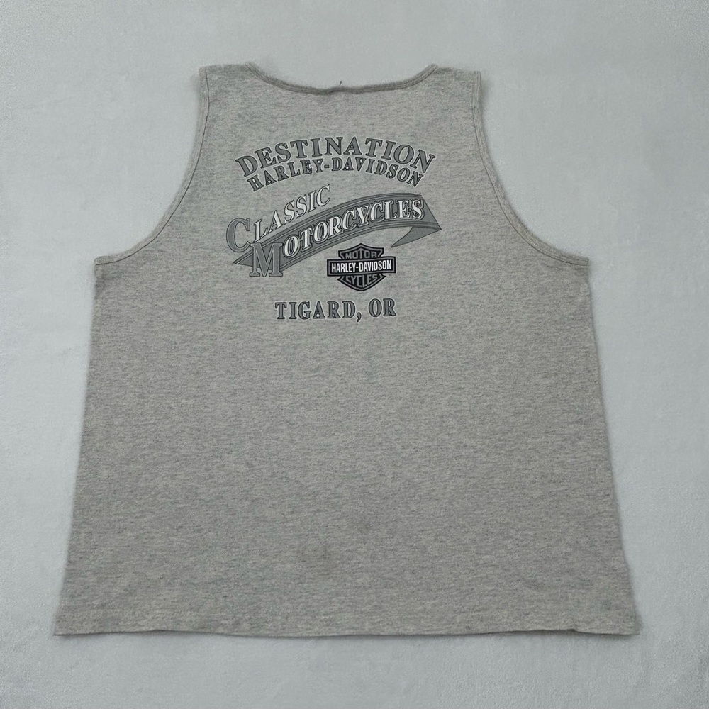 Vintage 2001 Harley-Davidson Motorcycles Tigard Oregon Tank Top Shirt Mens XL